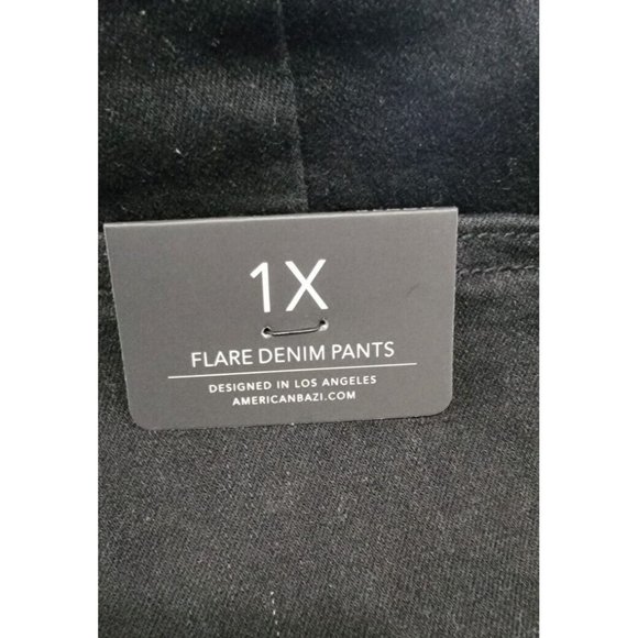Curvy Girl By Ashley Stewart Women's Black Denim Flare Pants Size 1X*NEW! w/ Tag - Picture 7 of 16